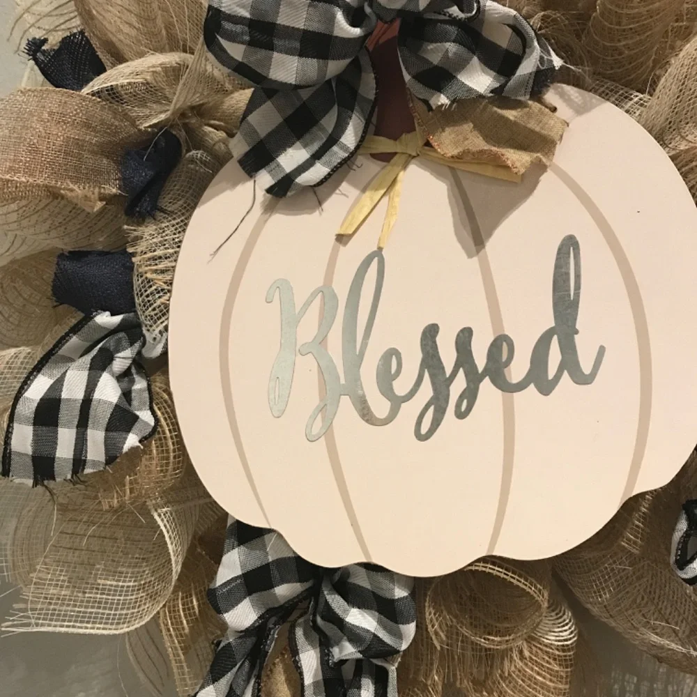HAND CRAFTED Wreath Blessings Have A Blessed Chec…FINAL SALE
